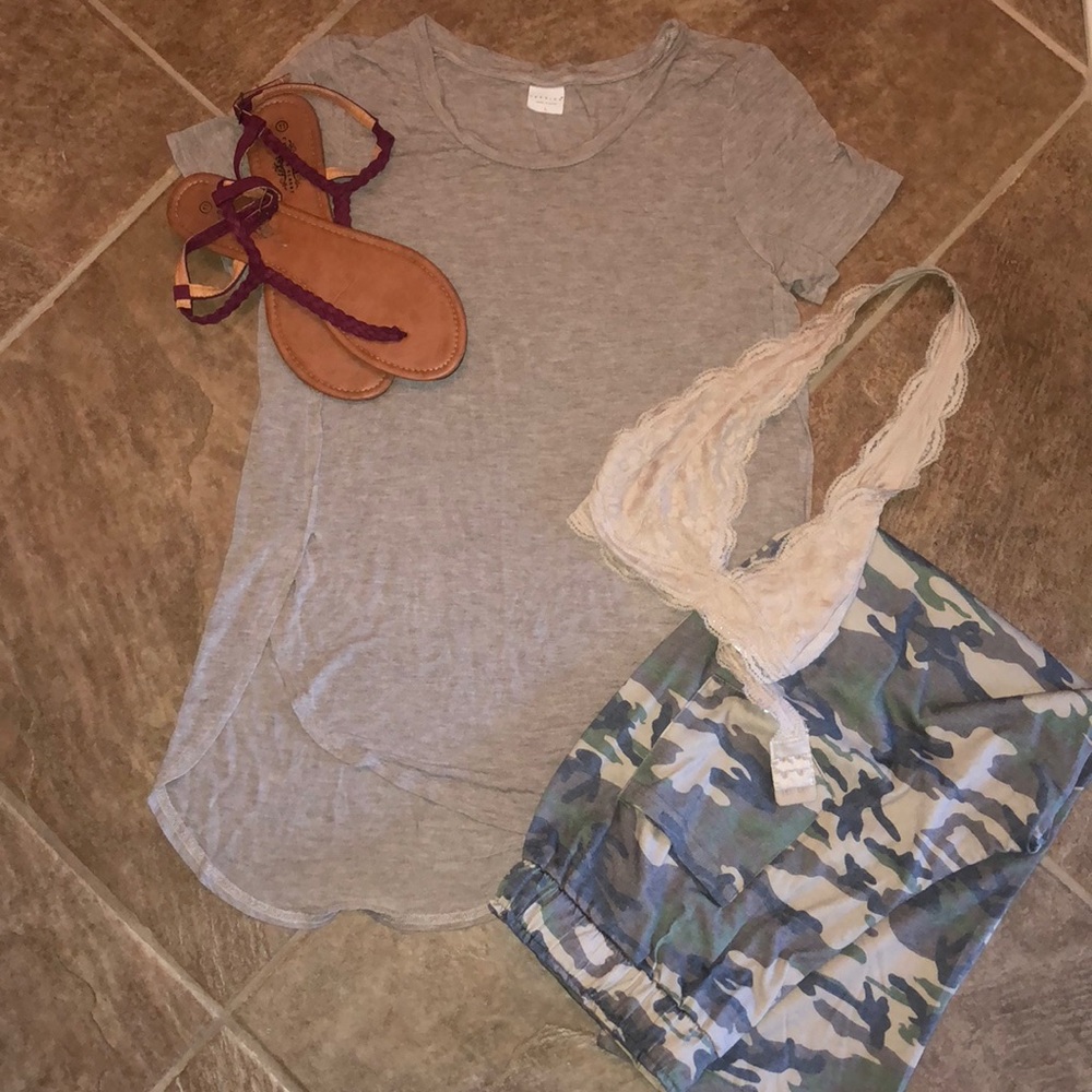 Tan Split Side Top